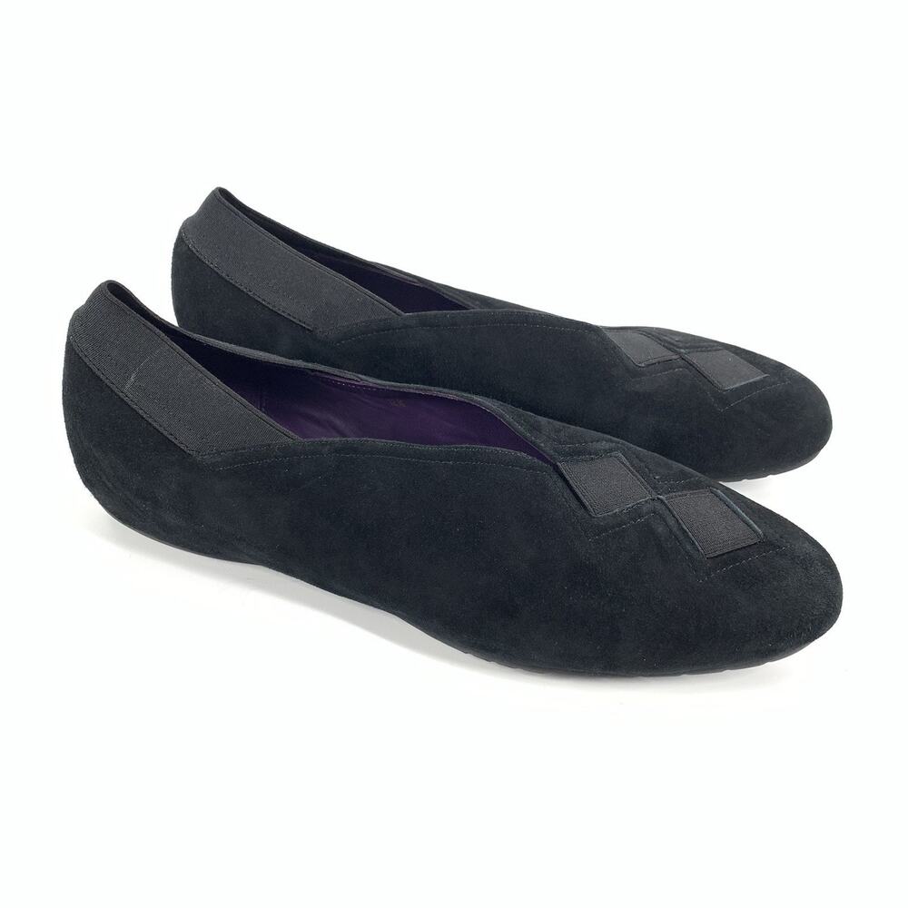 Vaneli Pandy Suede Loafers Slip On Dress Flats Size 12 M Womens Black Classic